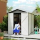 image 2 of Outsunny 9'x6' Galvanised Metal Garden Shed Tool Storage Shed for Patio Grey