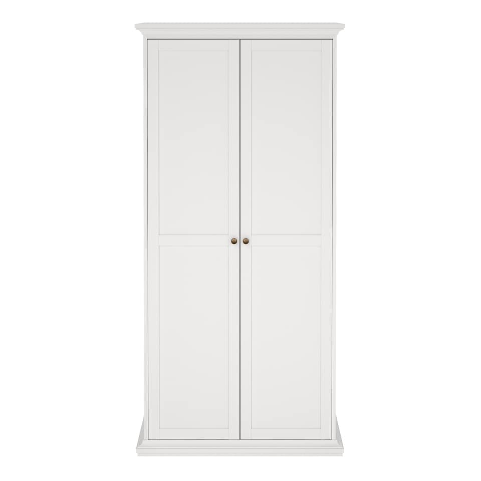 image 1 of Paris Wardrobe with 2 Doors in White