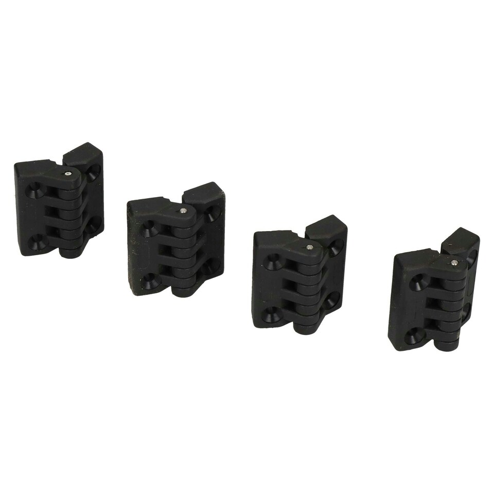 image 1 of 4 Pack Black Polyamide Hinge Reinforced Plastic 39x39mm Italian Made Industrial Black