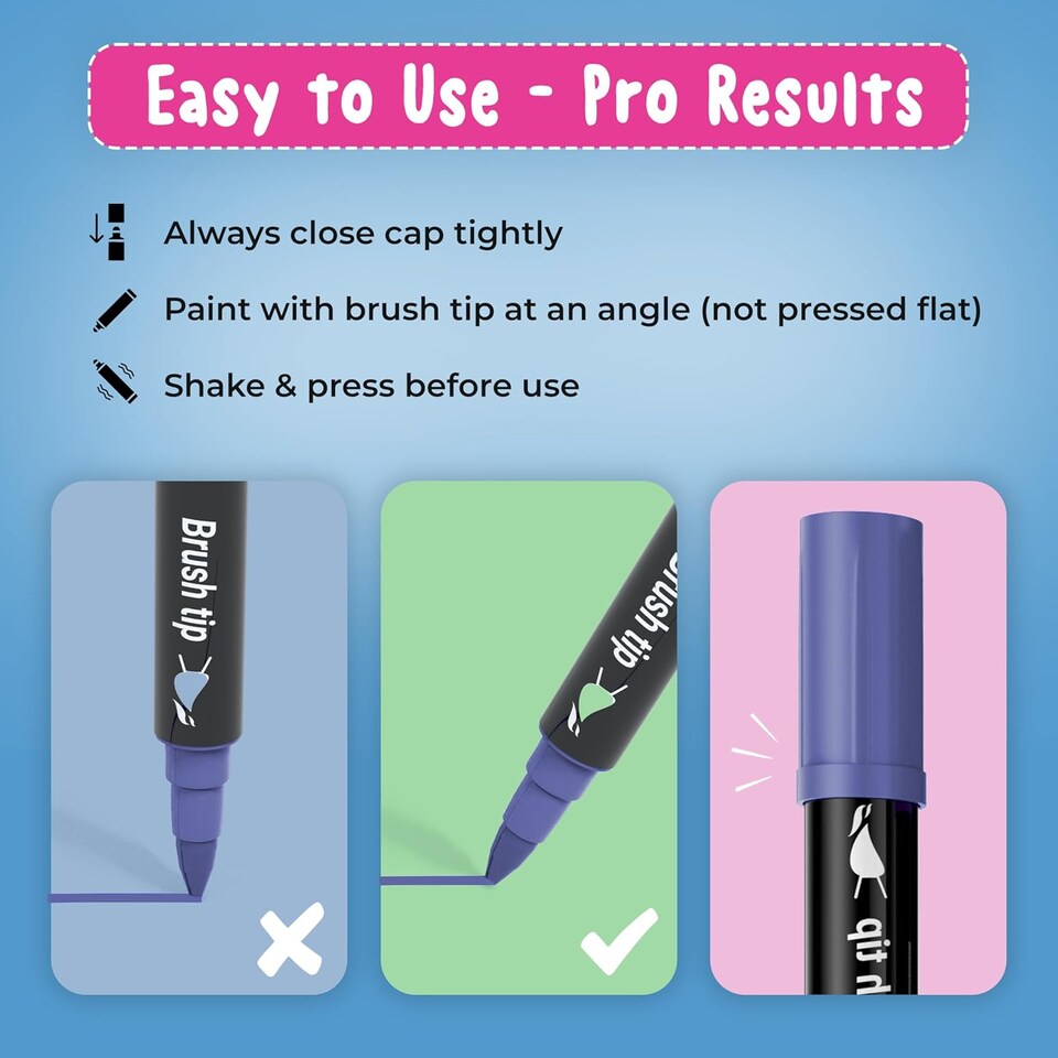 image 1 of Desire Deluxe Acrylic Paint Pens for Rock Painting, Stone, Ceramic, Glass, Wood, Canvas – Set of 6 Non Toxic Water Based Markers - Great Artists Painting Supplies