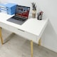 image 3 of Wooden Computer Desk Dressing Table With Drawers White