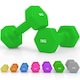 image 1 of SPORTNOW Set of 2 Hexagonal Dumbbells Weights Pair, 2 x 5kg, Green