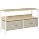 image 1 of HOMCOM TV Cabinet, TV Console Unit with 2 Foldable Linen Drawers Maple Colour