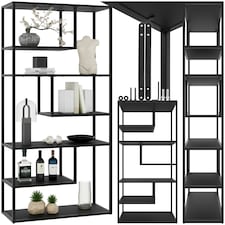 Shelving Unit Venda - with 6 compartments Black