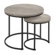 image 1 of Set Of 2 Round Nesting Tables Grey Grey