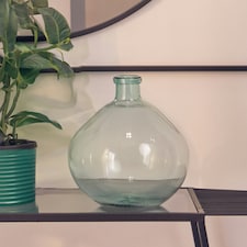 Interiors by Premier Blue Recycled Glass Vase, Minimalist Small Flower Vase, Decorative Glass Vase, Flower Vase for Home Blue