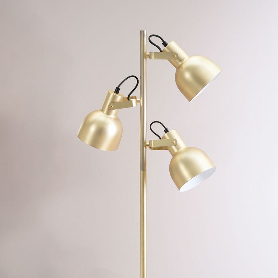 image 1 of ValueLights Albie Gold 3 Way Adjustable Directional Floor Lamp