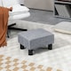 image 2 of HOMCOM Linen Fabric footstool footrest Small Seat Foot Rest Chair Ottoman Home Office with Legs 40 x 30 x 24cm Grey