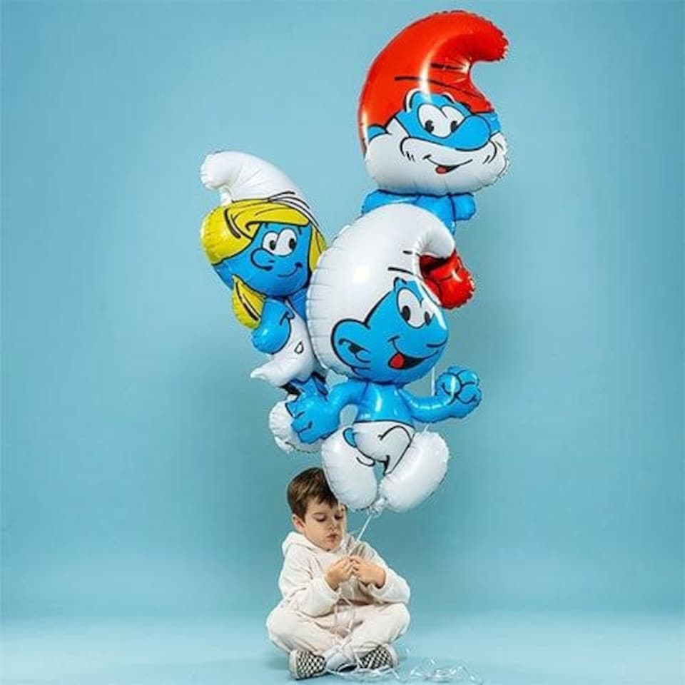 image 1 of Smurfette (Smurfs) Giant Helium Foil Balloon 81cm / 32 in Blue