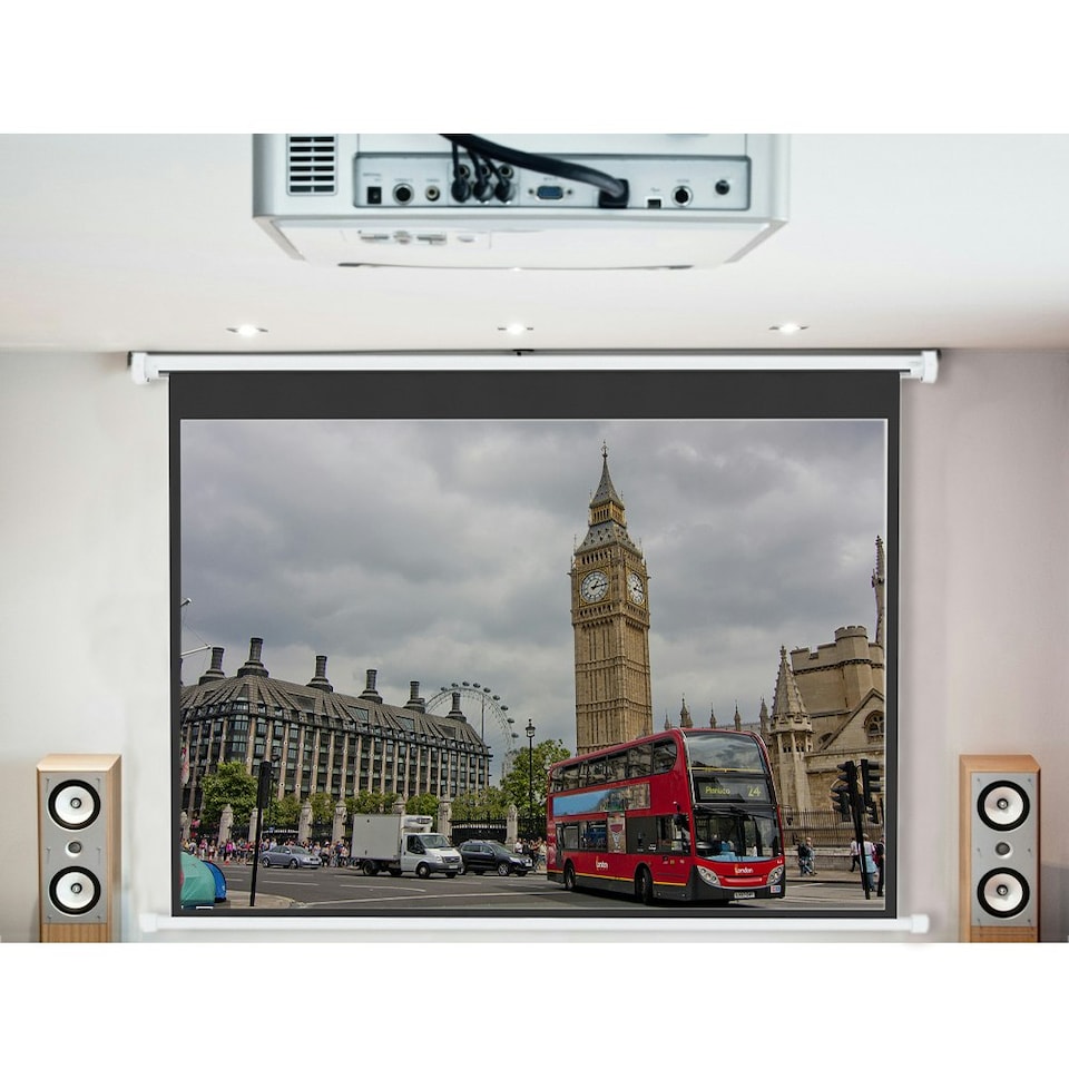 image 1 of Living and Home Wall Mount Electric Projector Screen -  269cm W x 183cm H