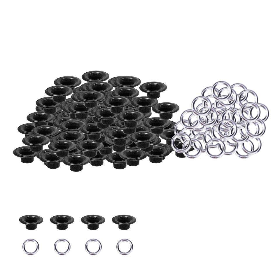 image 1 of 5mm Brass Eyelets with Washers for Arts & DIY Projects - 100 Pcs