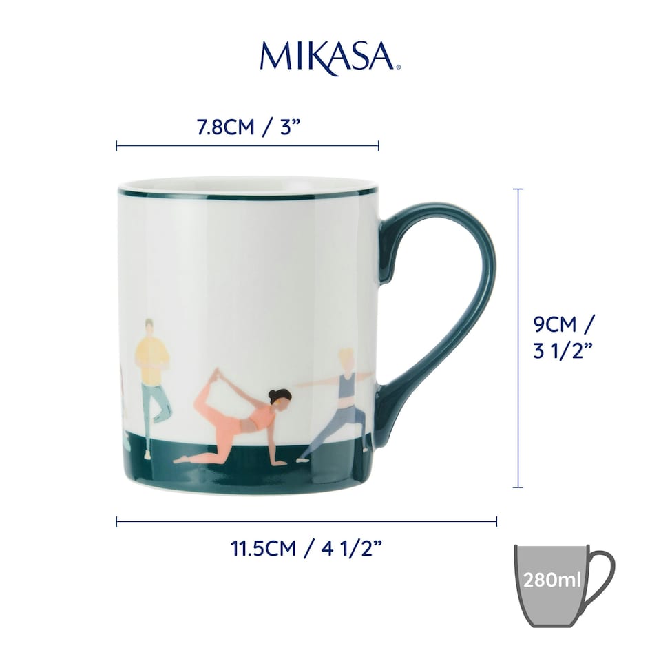 image 1 of Mikasa Yoga Straight-Sided Porcelain Mug, 280ml | White