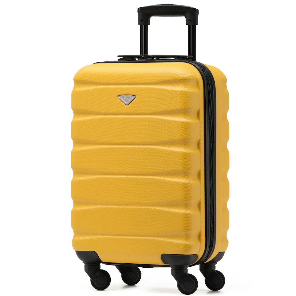 image 1 of 55x35x20cm Carry On Cabin Hard Shell Suitcase - 100+ Airlines Approved Including EasyJet (Paid), British Airways, Ryanair (Priority), TUI Yellow | Yellow/Black | Cabin Bag
