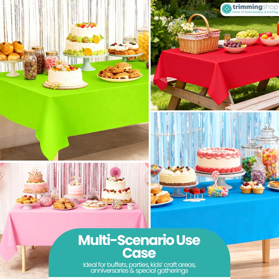 image 1 of Disposable Plastic Table Cover, Table Liner - 54" x 108"