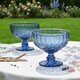 image 1 of Set of 2 Vintage Blue Glass Trifle Bowl and Dessert Bowls Wedding Decorations Ideas 300ml | Blue | Blue | Medium | 2