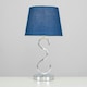 image 2 of ValueLights Cabonna Dimmable Polished Silver Table Lamp with Small Blue Tapered Shade and E14 Candle LED 5W Warm White 3000K Bulb Blue