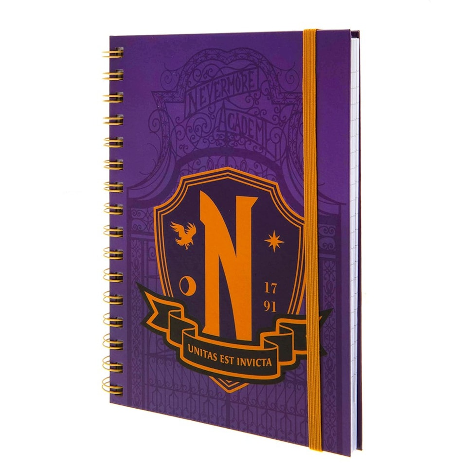 image 1 of Wednesday A5 Notebook - Purple/Yellow - One Size