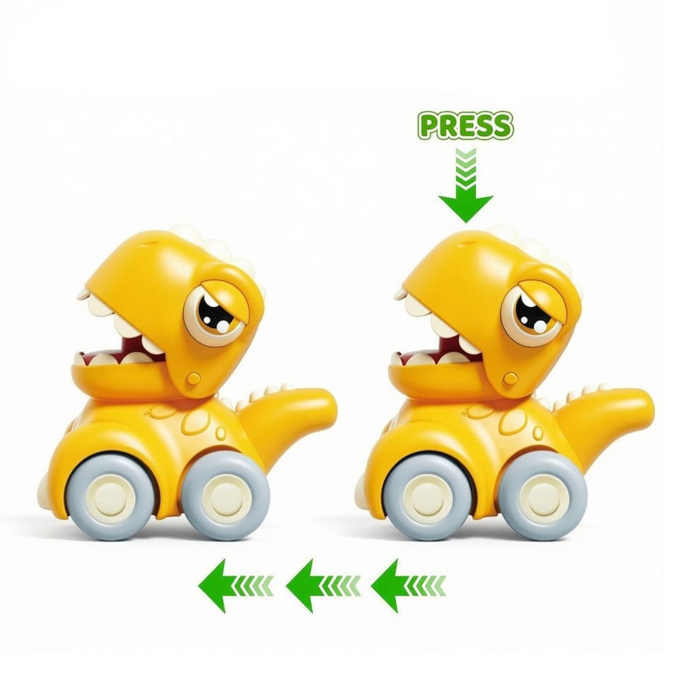 image 1 of Push & Go Dinosaur Car Toy Set – 4PCS Friction‑Powered Mini Dino Vehicles for Toddlers – No‑Battery Pull Back Cars for Boys & Girls Ages 3+, Fun Educational Preschool Toy for Imaginative Play