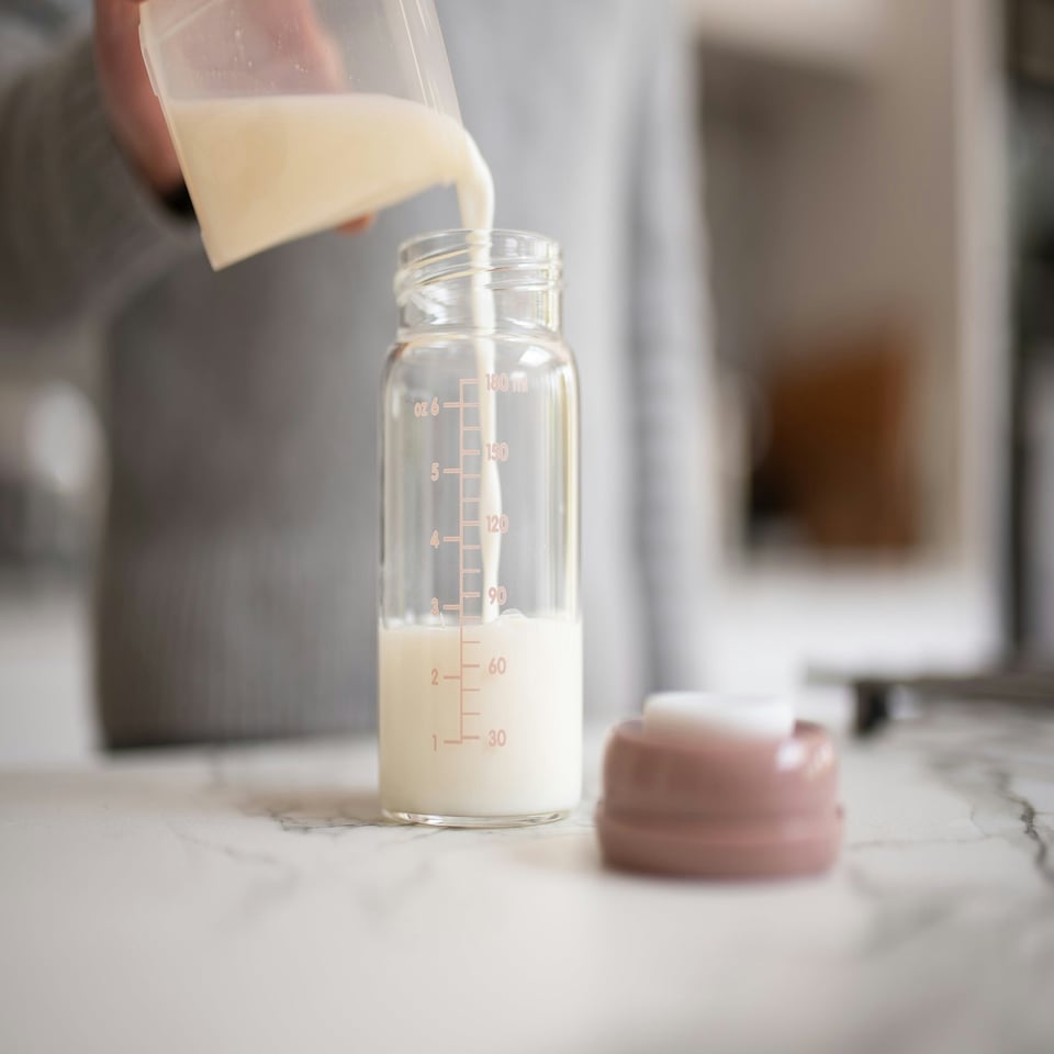 image 1 of Premium Glass Breastmilk Storage Bottles, Pack of Four, 180ml