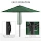 image 3 of Outsunny 2.8m Patio Umbrella Parasol Outdoor Table Umbrella 6 Ribs Green