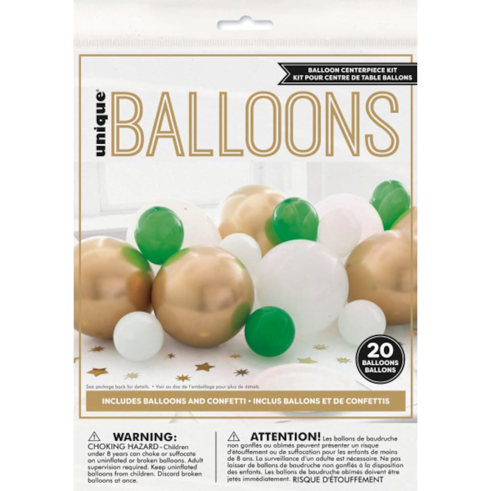 image 1 of Green & Gold DIY Garland Balloon Arch Kit With Confetti
