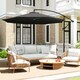 image 7 of Outsunny 3(m) Banana Parasol Cantilever Umbrella Garden | Black | Black | 3 m diameter