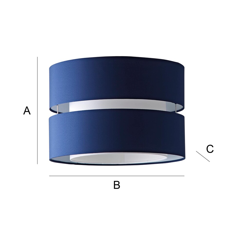 image 1 of ValueLights Sophia Large Navy 2 Tier Ceiling Light Shade | Blue