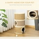 image 2 of PawHut Cat Scratching Barrel Pet Furniture Sisal Plushfor Indoor Cats, Khaki