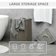 image 3 of HOMCOM 55L Bamboo Corner Laundry Hamper Bamboo Laundry Basket 38x38x57cm Grey