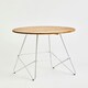 image 2 of Interiors by Premier White Metal and Elm Wood Round Table, Versatile Coffee Table for Home and Office, Round Outdoor Dining Table