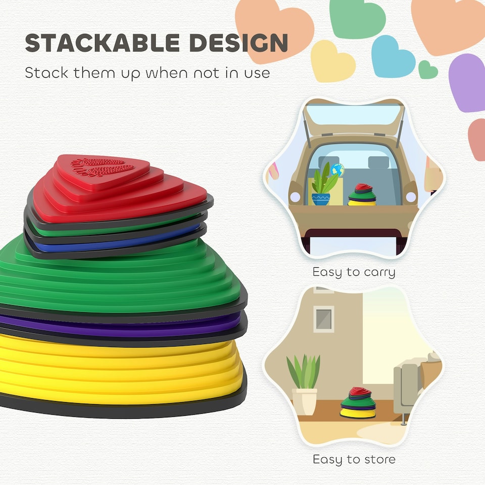 image 1 of AIYAPLAY 6 Pieces Stepping Stones for Balance and Motor Skills | Multi | S