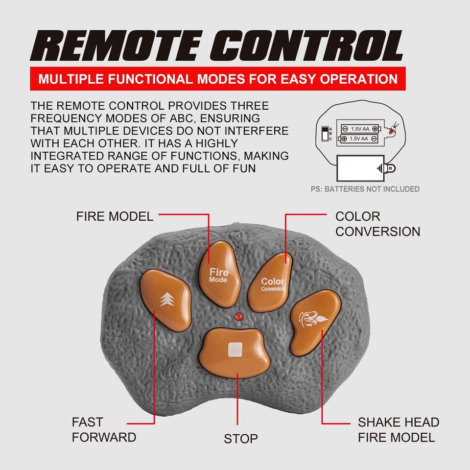 image 1 of Alivio 7 Color LED Walking, Mist Spray Remote Control RC T-Rex Dinosaur Toy