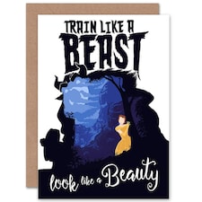 Train Like Beast Gym Motivational Quote Card