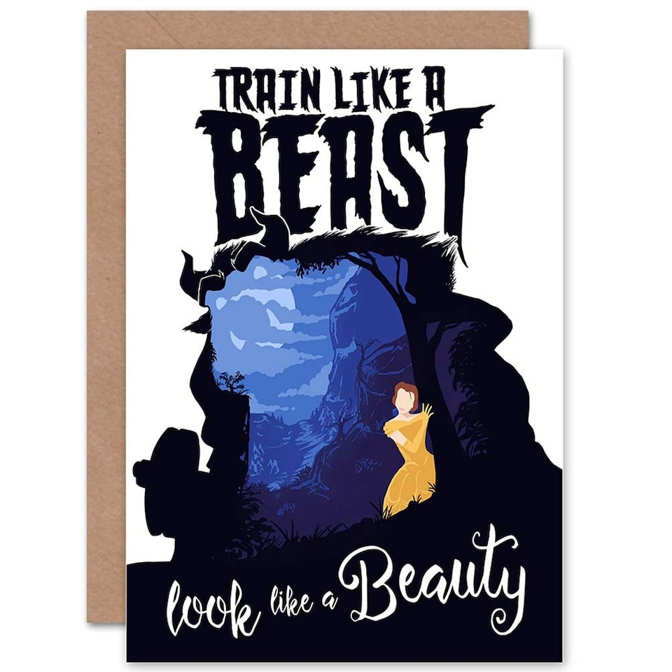 image 1 of Train Like Beast Gym Motivational Quote Card