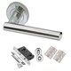 image 1 of Golden Grace T-Bar Door Handles Set on Rose in Polished Chrome Finish with Hinges Silver