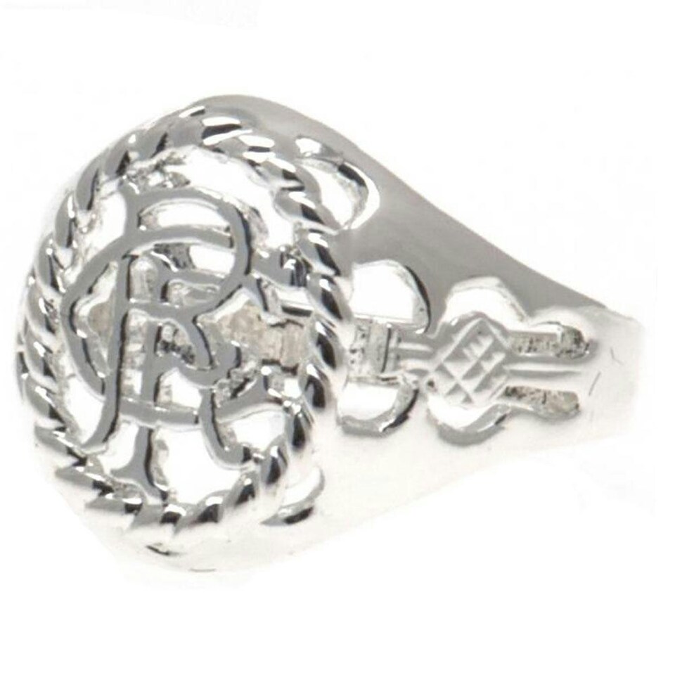 Rangers FC Silver Plated Crest Ring - Silver - Small