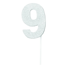 Bristol Novelty Diamond Number Cake Topper - Silver - 0 Silver