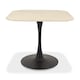 image 2 of Bentley Designs - Carter Beige Sintered Stone Dining Table With Black Sand Powder Coated Base