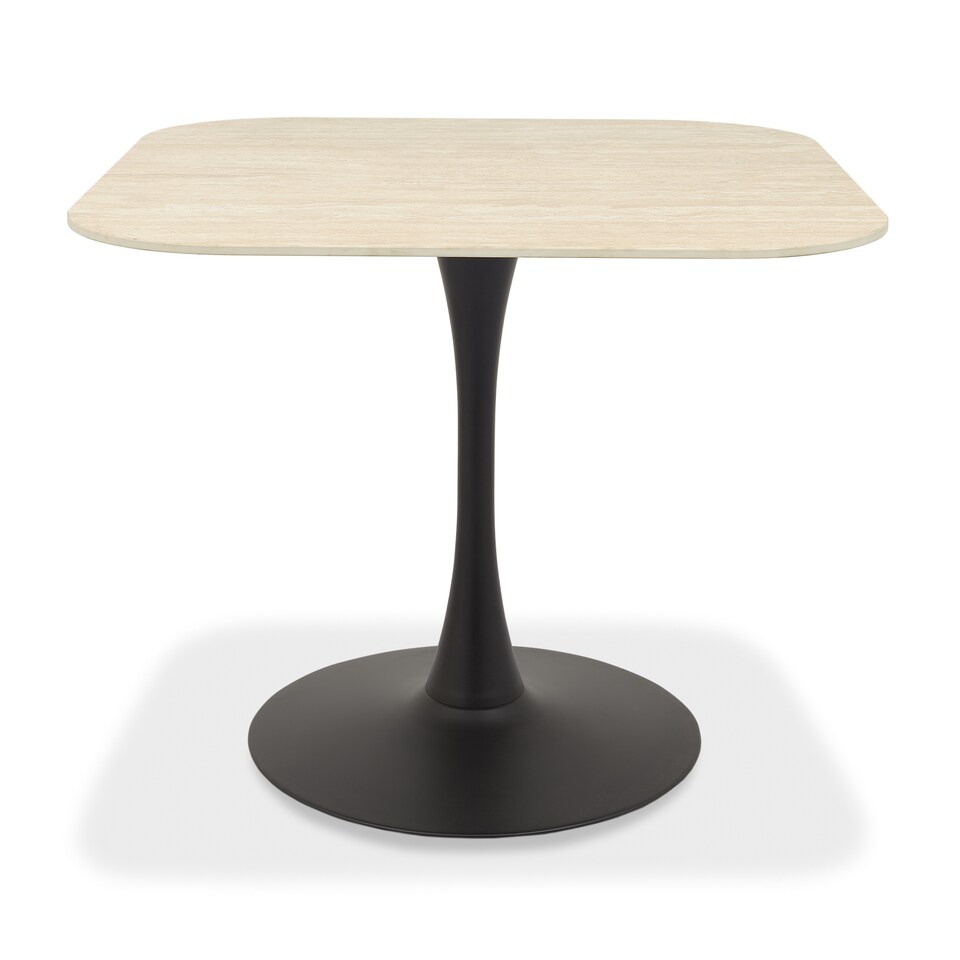 image 1 of Bentley Designs - Carter Beige Sintered Stone Dining Table With Black Sand Powder Coated Base