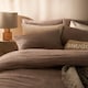 image 2 of OHS Thermal Soft Teddy Fleece Duvet Cover Bedding Set | Brown | Mink | King