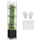 image 1 of COSTWAY Raised Garden Bed Planter Box Rolling Tomato Cage Black