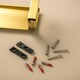 image 4 of Cosmic Glass Soap Dish with Screws and Durable Metal for Bathroom, Brushed Gold