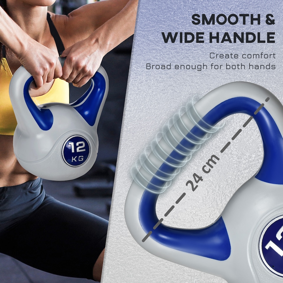 image 1 of SPORTNOW Kettle Bell with Handle for Home Gym | Blue | Blue