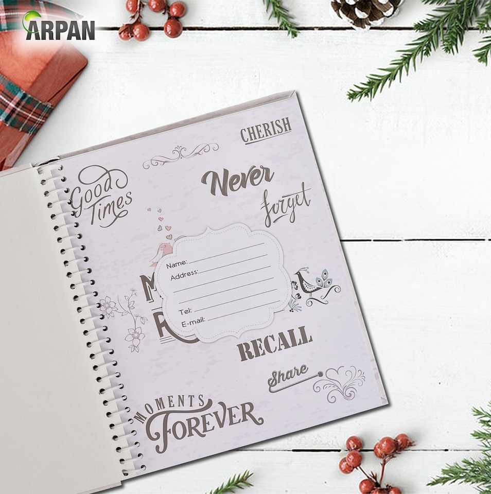 image 1 of ARPAN Large Self Adhesive Photo Album – 20 Sheets / 40 Sides – Holds Various Sized Photos up to A4 Size – Sticky Page Memory Scrapbook Album