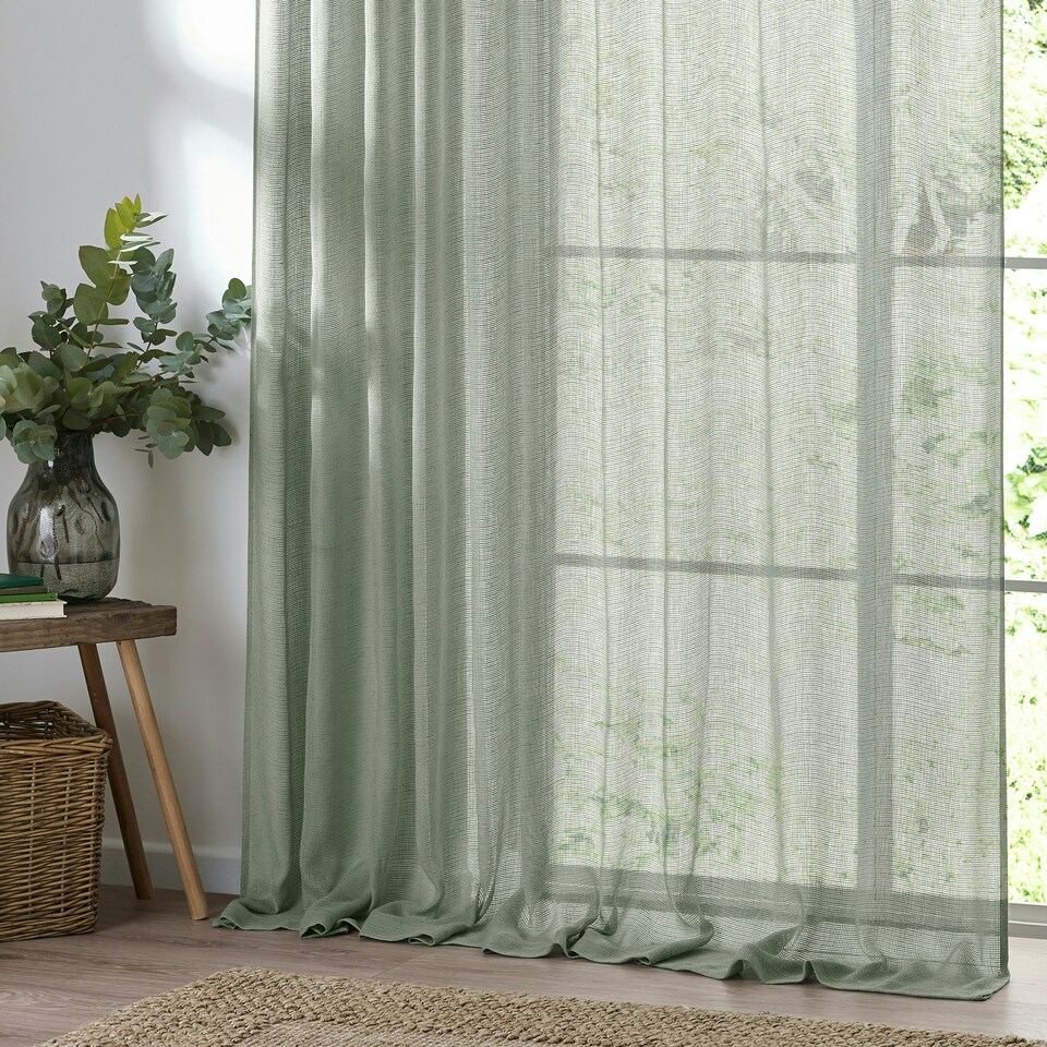 image 1 of Yard Nimbus Sheer Eucalyptus Tie Top Curtain Panel 290 x 250 cm Multi
