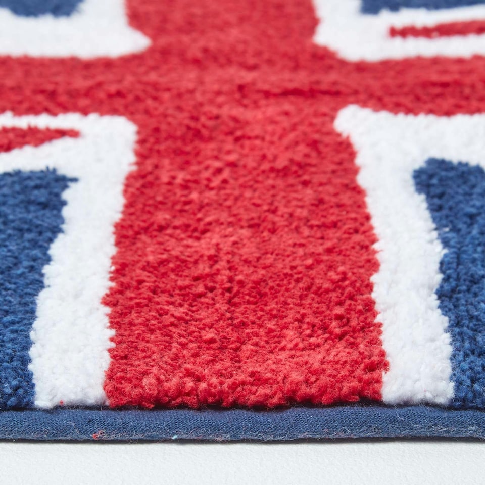 image 1 of Homescapes Union Jack Flag Cotton Bath Mat