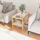 image 6 of COSTWAY Side Table Tempered Glass Top Sofa End Table Yellow