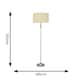image 3 of ValueLights Maggie Chrome Candlestick Floor Lamp Natural Shade | Cream