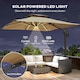 image 3 of Outsunny 3 x 3m Cantilever Roma Parasol Garden Sun Umbrella, Twotier 250g Polyester Sun Shade with LED Solar Light, Aluminium Frame, Cross Base 360 Rotating Khaki | Brown