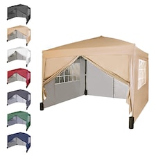 MCC Direct Gazebo 3x3 Pop up with Sides Beige | Cream | Beige
